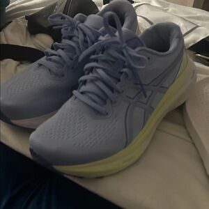 Asics Women's Sky Blue and Lime Athletic Shoes